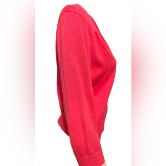 Talbots Women’s Red Button-Down Cardigan Sweater Size L  100% Cotton - Picture 3 of 6